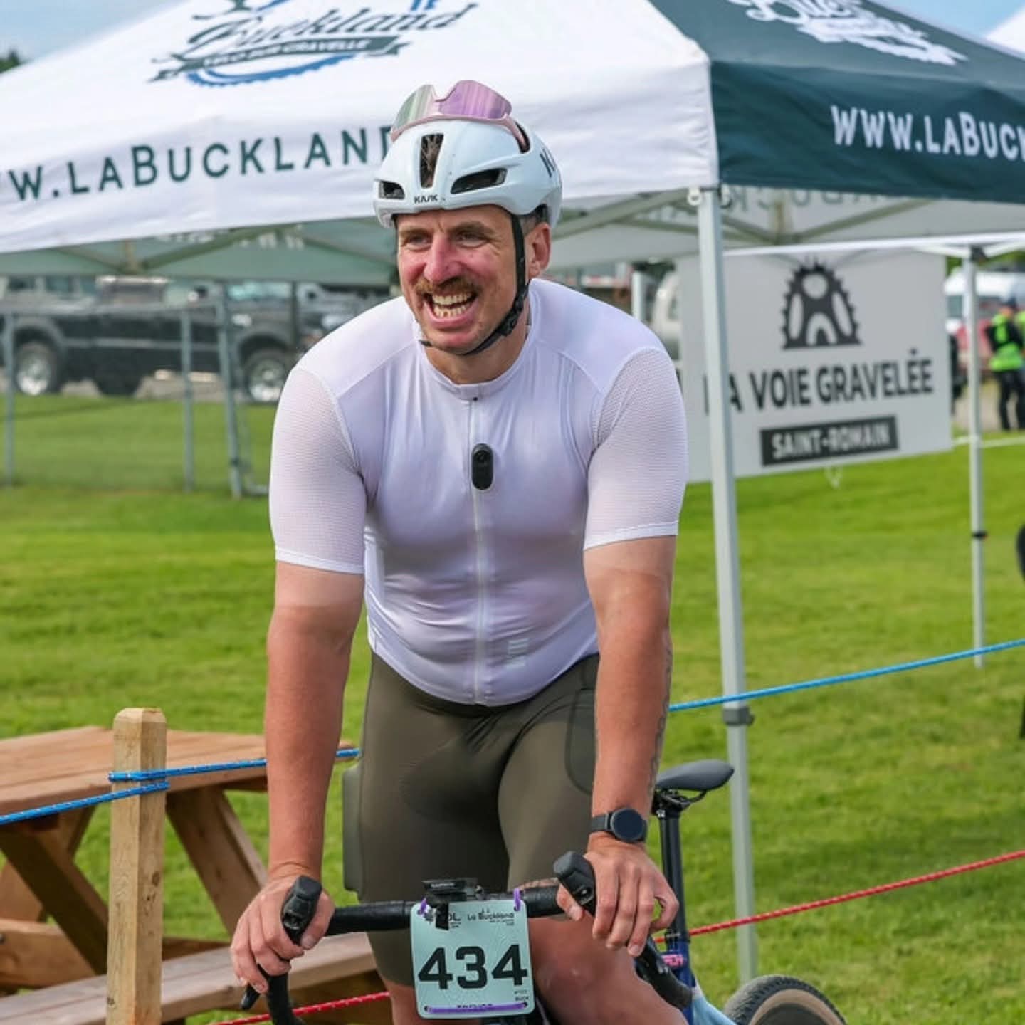 Trevor at the finish of a gravel race
